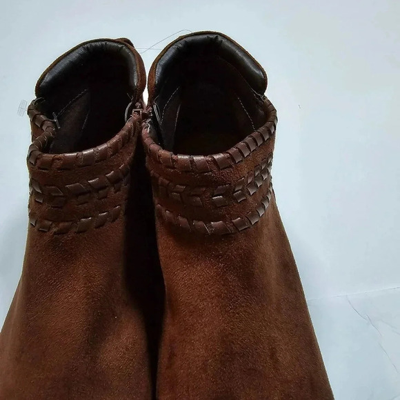 Comfortview Womens Brown Suede Braid Ankle Boots Size 9M - Picture 10 of 13